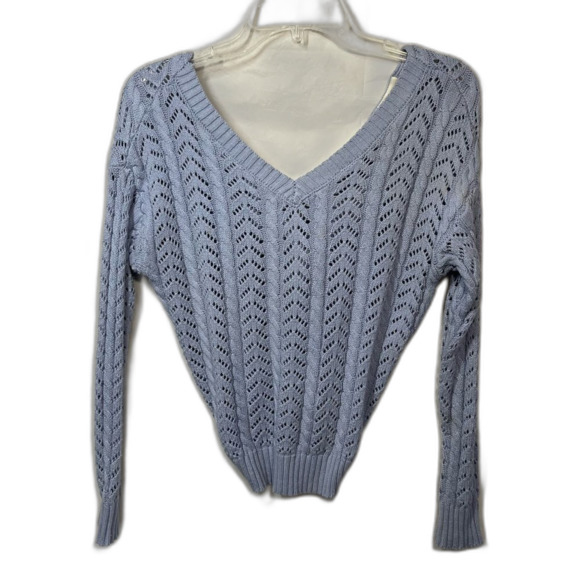 twist back POINTELLE KNIT crop sweater - Picture 3 of 7